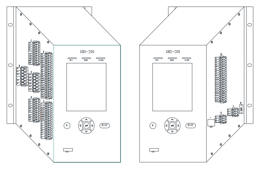 Schematic diagram of the rear panel Diagram skema panel belakang